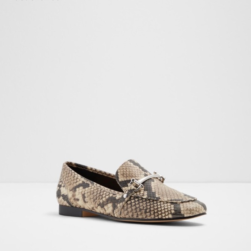 Aldo Astawia Women’s Snake Print Flat Loafers